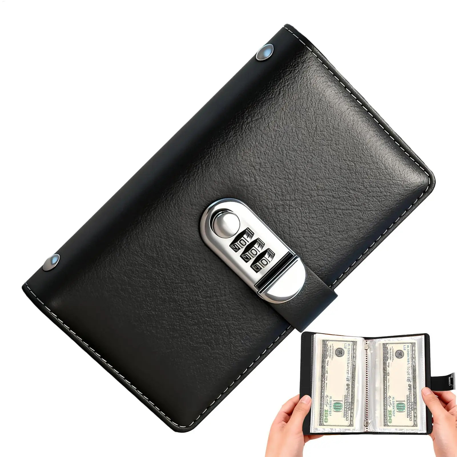 Money Saving Binder with 100 Card Slots Reusable Budget Planner Lockable Cash Organizer for Kids Adults Financial Challenge