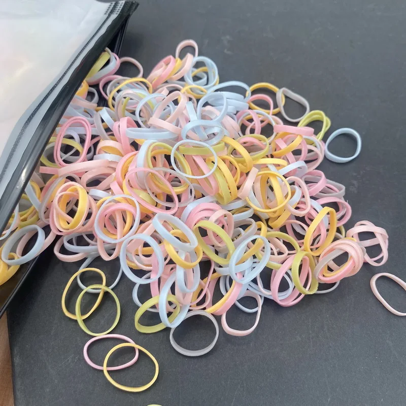 1000 Stück dicke Einweg gummibänder Baby haargummi mädchen Pferdes chwanz Kinder haar elastische breite Haar gummis für Kinder haarschmuck mädchen – Detail 15