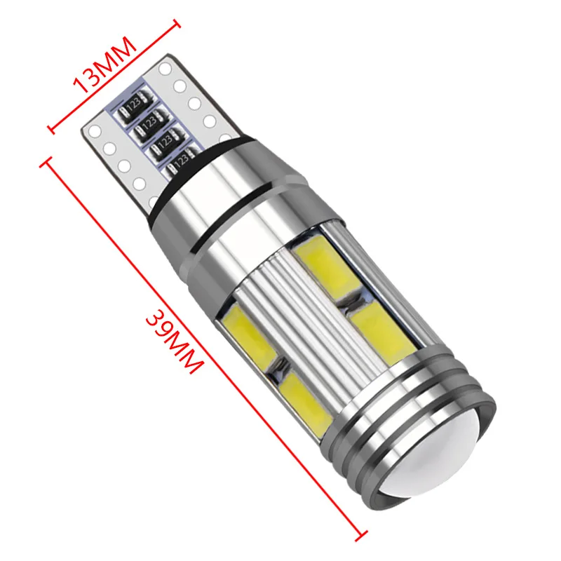 10x T10 10 Smd 5630 W5w 194 168 2825 10smd 5730 obiektyw Led projektora samochód światła obrysowe lampa obrysowa żarówka do światła postojowego Canbus