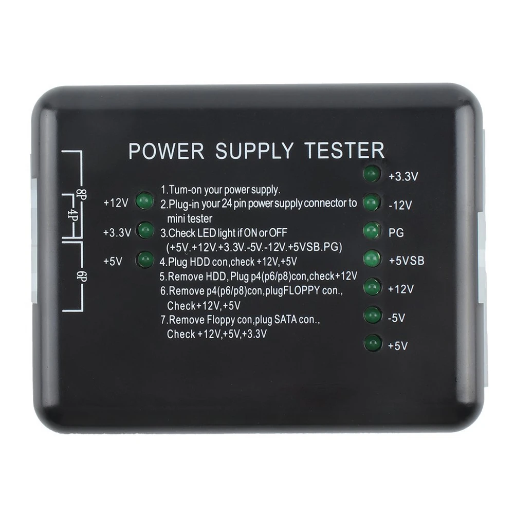 Computer Power Supply Tester ATX Power Supply Diagnostic Computer Chassis Power Supply Tester ATX-Connector