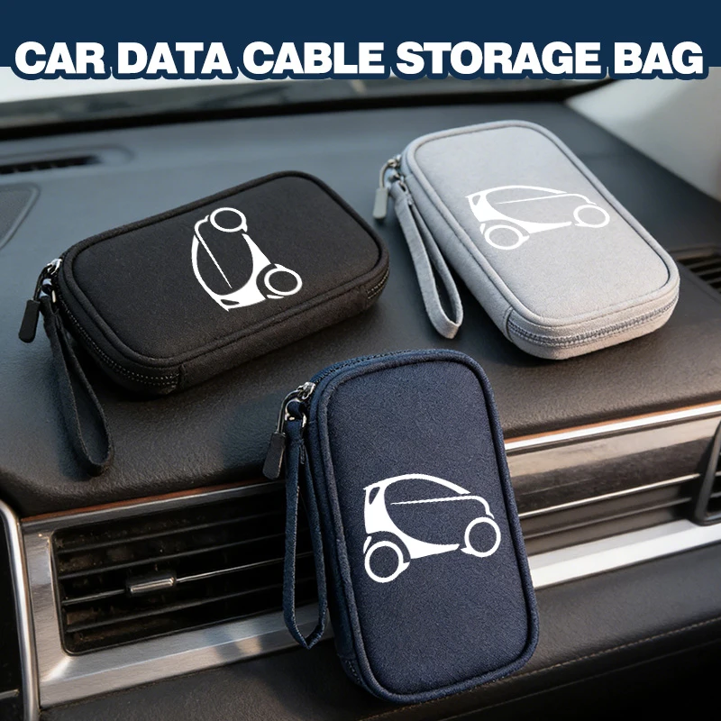 Car Travel Phone Data Line Storage Multifunction Oxford Bag For Smart Cabrio Prix 451 453 450 452 454 City-Coupe Fortwo
