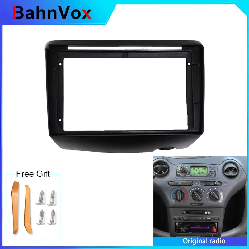9 inch Android Car Radio Frame for Toyota Vitz Yaris Echo 1999-2005 +2din Stereo GPS Fascia Bezel Panel Adapter Wire Harness