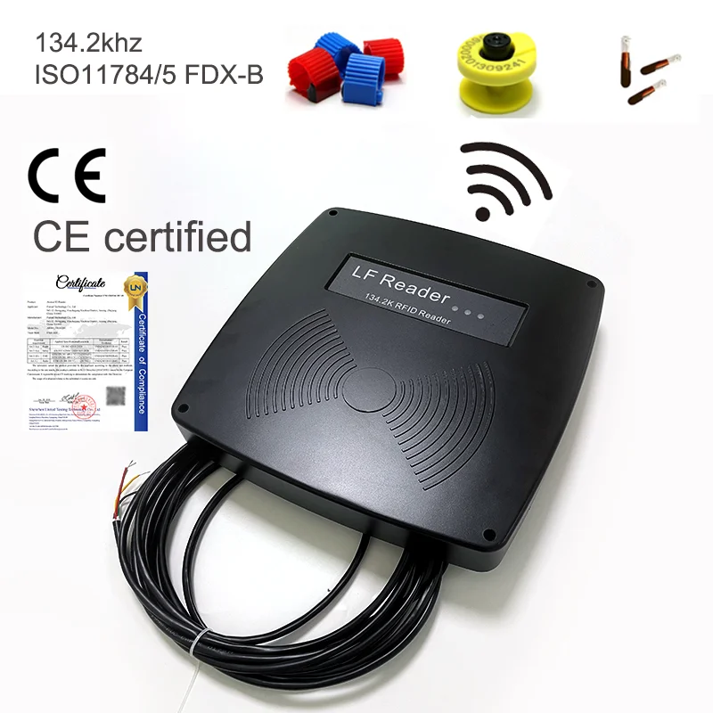 134.2kHz RFID panel reader with RS485 animal ear  tag reader FDX-B long range RS485 RFID fixed reader for cattle sheep