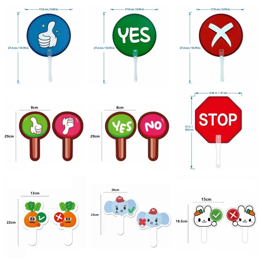 8 stuks Expressie KT Bord Ja/Nee Juist/Verkeerd Houd Het Bord Omhoog Duurzaam Rood Groen Spel Interactief Bord Kleuterschool