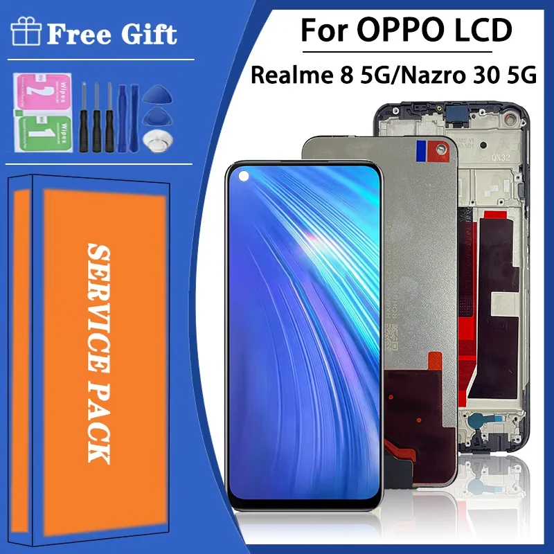 6.5'' inch 90Hz for OPPO Realme 8 5G RMX3241  LCD Display Touch Screen Digitizer Assembly For Realme Narzo 30 5G RMX3242 Display