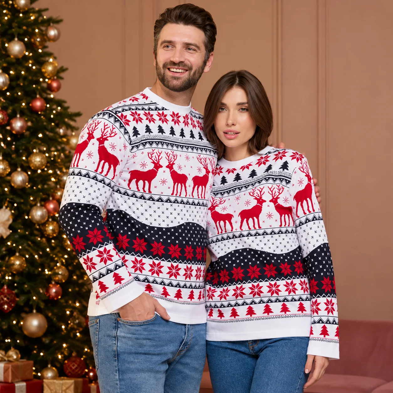 2026 Ugly Christmas Long-Sleeved T-Shirt Men's and Women's Hooded Shirt 3D Printed Snowflake Deer Party Resort Top Unisex Y2k