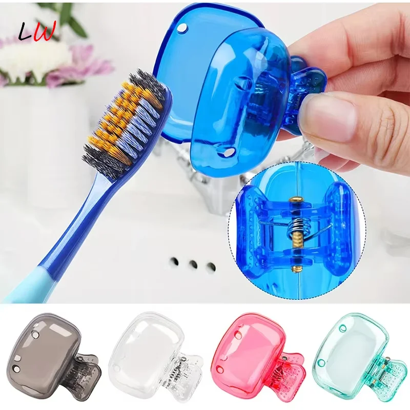 

4pcs Toothbrush Head Cover Travel Toothbrush Protector Cap Plastic Dustproof Toothbrushes Storage Box For Household Travel Use