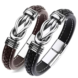 Braided Leather Urn Bracelet for Ashes Stainless Steel Cremation Memorial Bracelet for Human Dog Cat Keepsake Gift