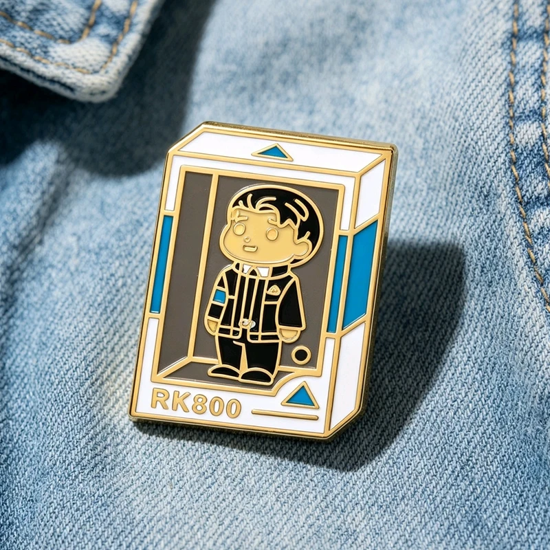 Interactive Game Detroit Peripherals Transformed Into Human Characters Metal Brooch Android Game Badge Backpack Pin Accessories