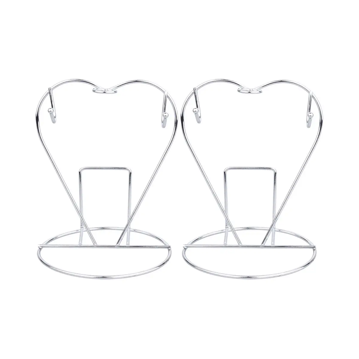 2Pcs Multi-Functional Stainless Steel Cup Holder Stand and Dish Rack for Countertop Dining Table Centerpiece Storage Silver