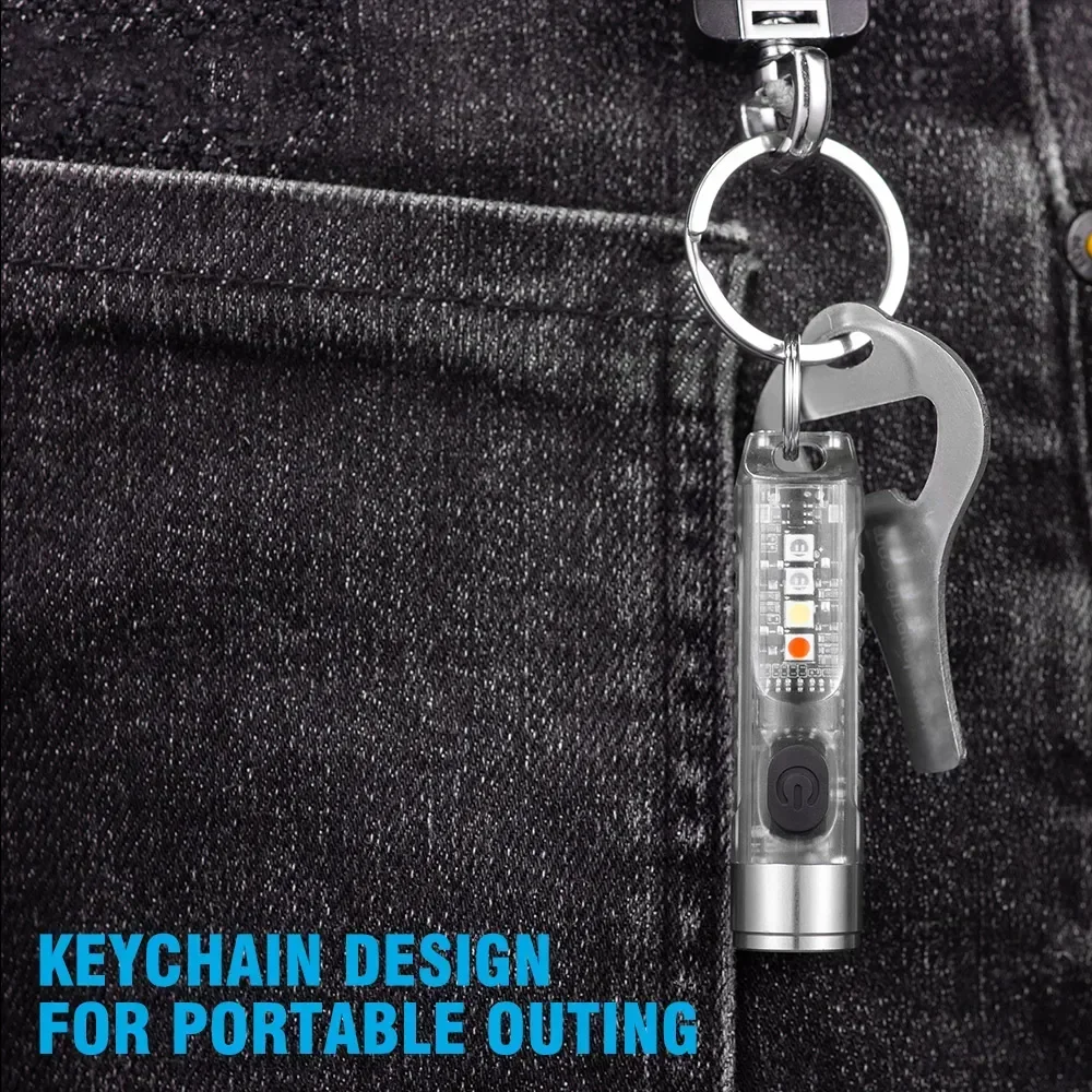 Mini Keychain Flashlight Type-C Fast Charging IP65 Waterproof Torch Lamp With Magnet Multifunction Warning Camping Flashlight