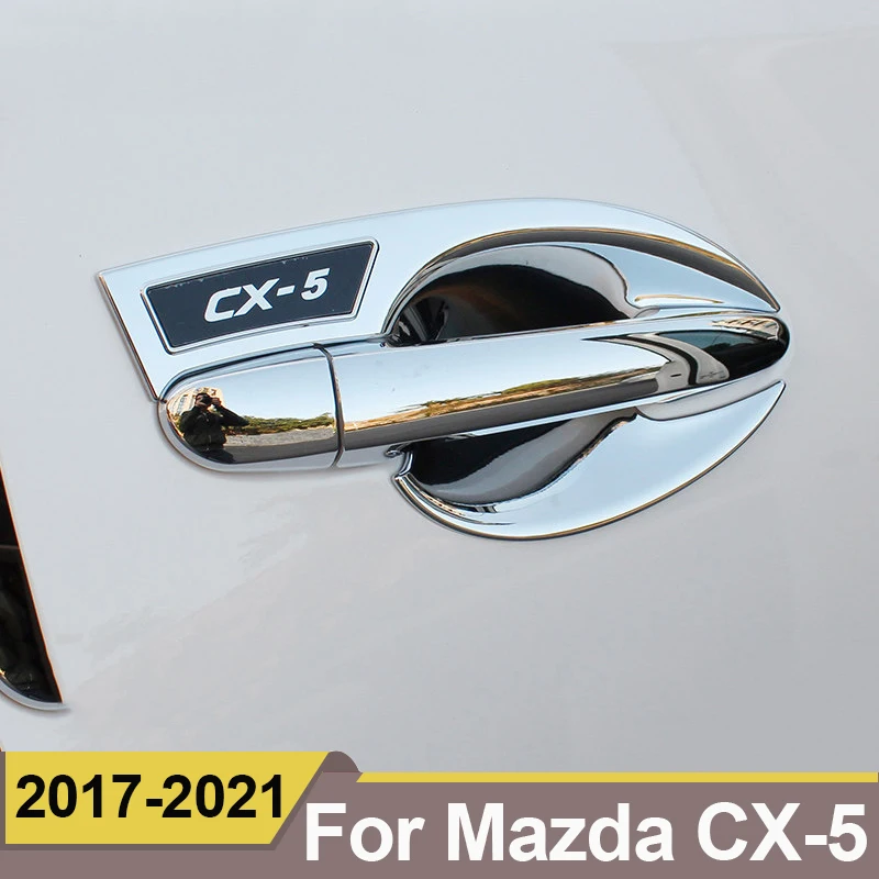 For MAZDA CX-5 CX5 KF 2017 2018 2019 2020 2021 Carbon Fiber Car Door Handle Cover Trim Sticker Car Styling Accessories Overlay