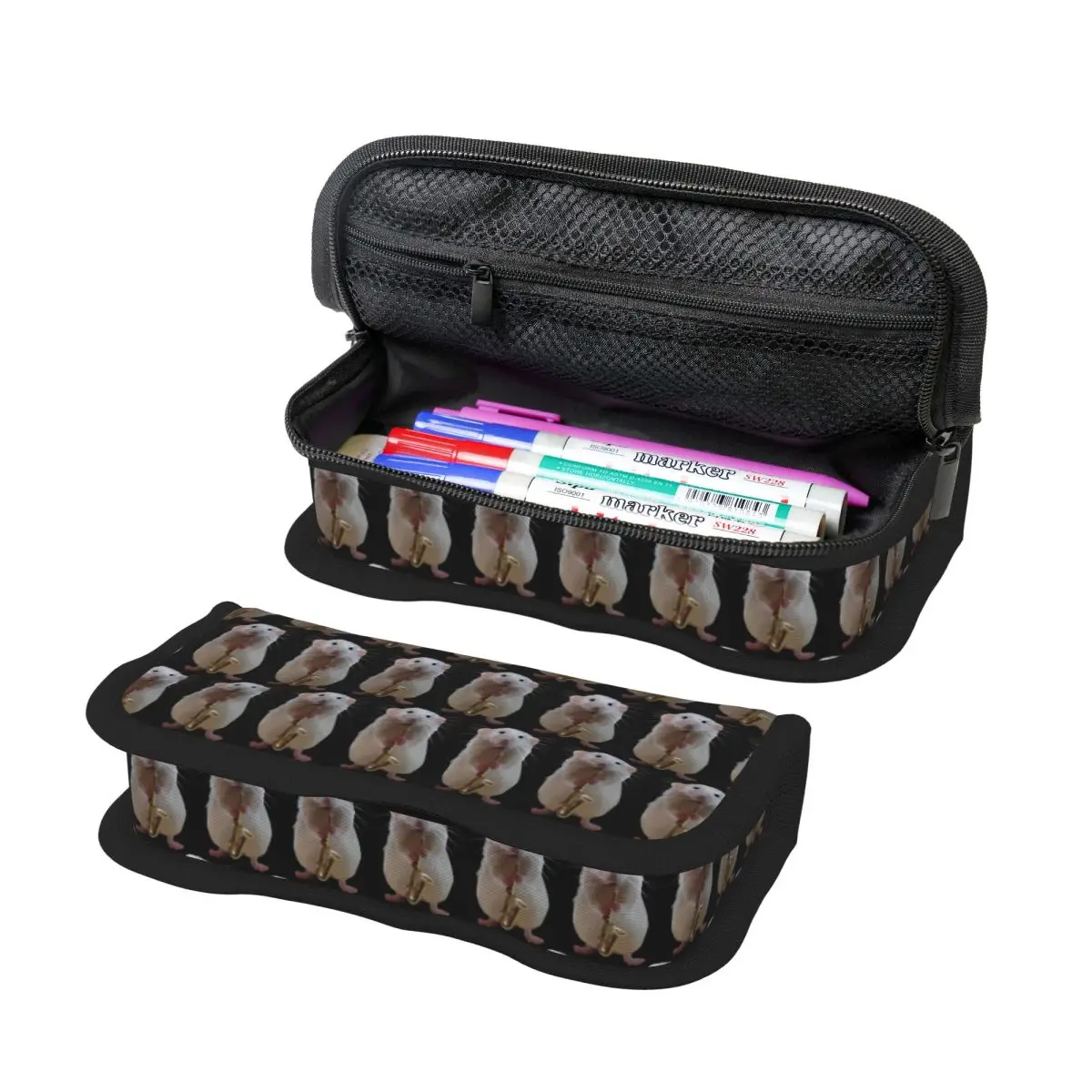 

Rat Playing The Saxophone Pencil Case for Boys Girls School Pen Box Pencil Bag Stationery Supplies Pen Holder Bag