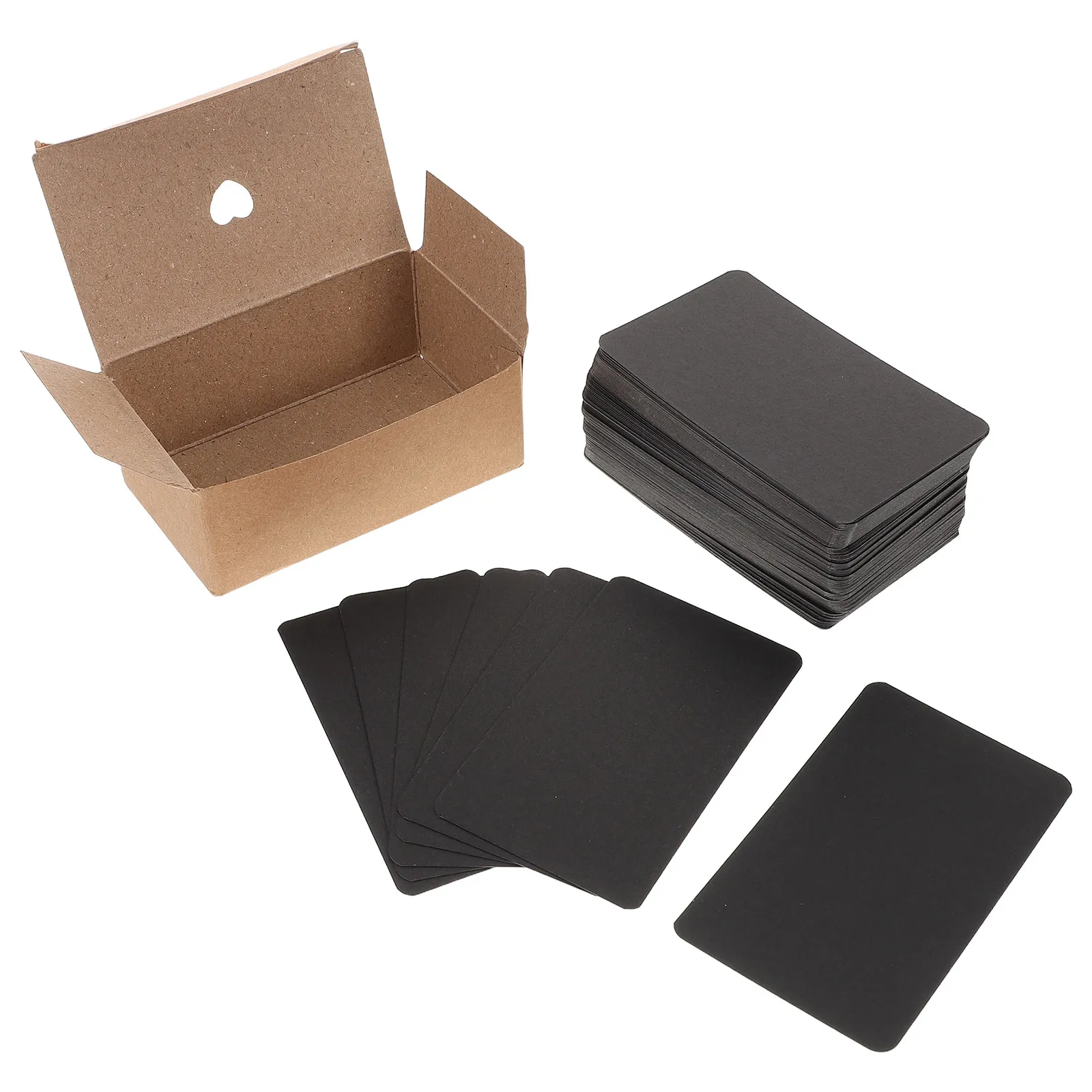 

100Pcs Black Blank Note Cards Paper Cardstock DIY -Purpose Playing Cards Writing Drawing for Learning Entertainment