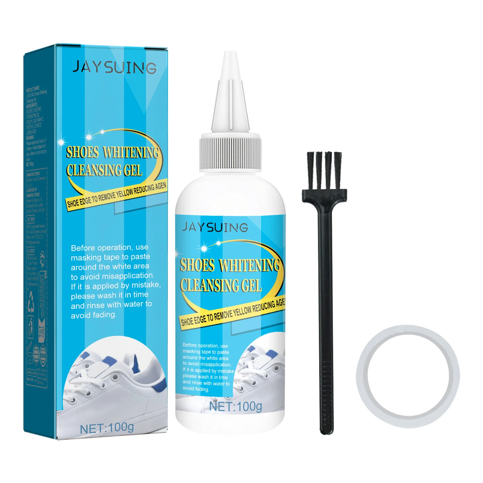 

Jaysuing White Shoe Cleaner Shoe Brightener NoWash Shoe Edge Cleaner Stain Remover Yellow Edge Cleaner 3pcs