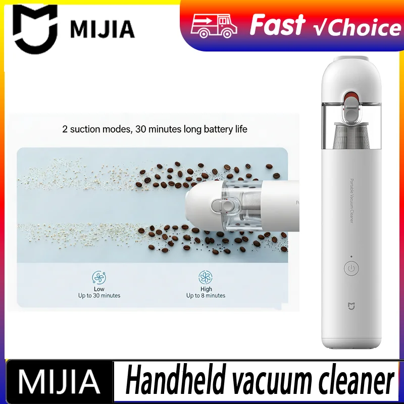 2026 MIJIA Portable Car Vacuum Cleaner Mini Handheld Wireless Cleaning Machine for Home Auto Supplies 13000Pa Cyclone Suction CN