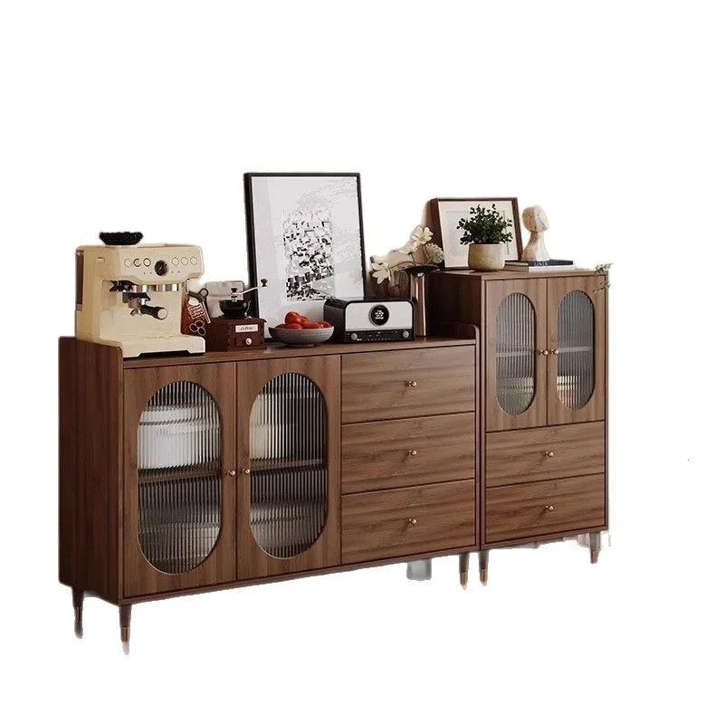 

Боковой шкаф Высокая и низкая комбинация у стены Средневековый входной шкаф для гостиной Шкаф для хранения из орехового дерева