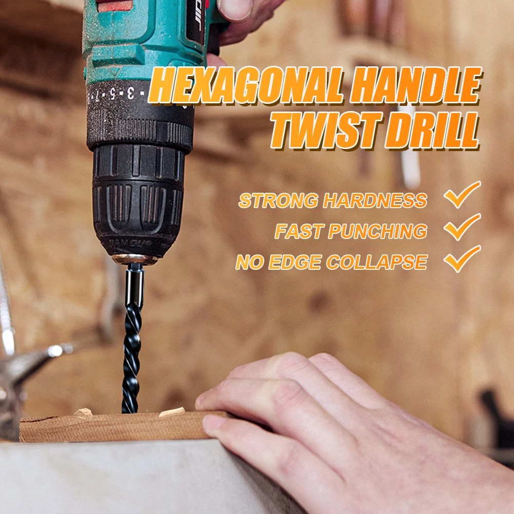 Twist Drill Bit Set HSS Cobalt Wood Metal Hole Cutter Core Drilling Kit Hex Shank Drill Bits Woodworking Tools Power Accessories