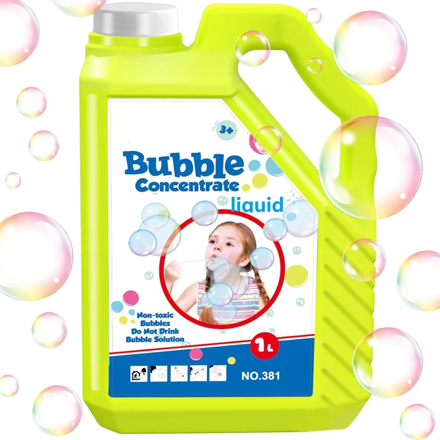 Recargas de solución de burbujas concentradas para máquina de burbujas, pistola de burbujas, varitas de burbujas para niños, 1L/2,5 galones