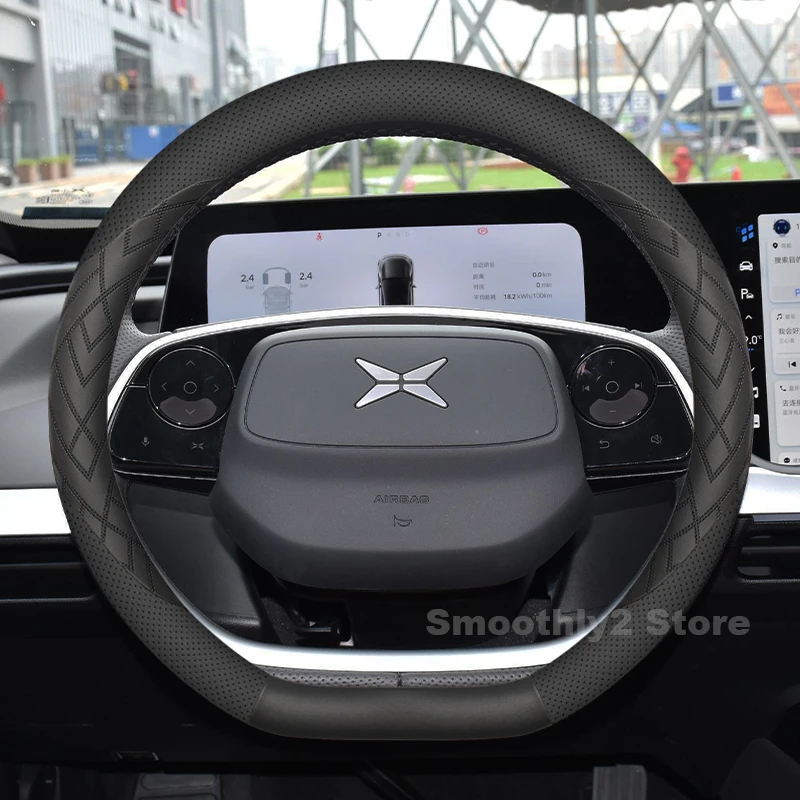 

Car Leather Steering Wheel Cover For Xpeng P7 2022-2024 2025 Non-slip Auto Steering Wheel Interior Xpeng P7 Accessories