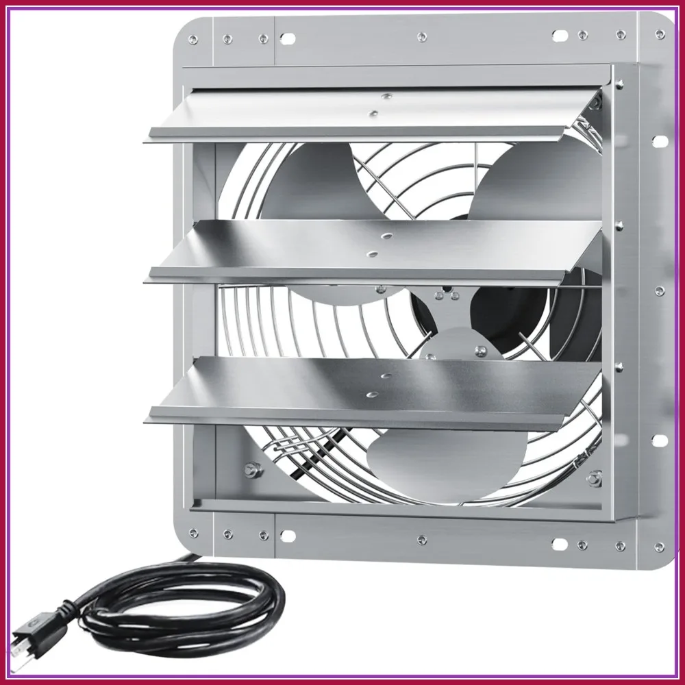 

14 In Shutter Exhaust Fan,Aluminum Wall Mounted,1558 CFM High Speed Automatic Shutter Attic Fan for Greenhouse,Shed,Shop,Garage