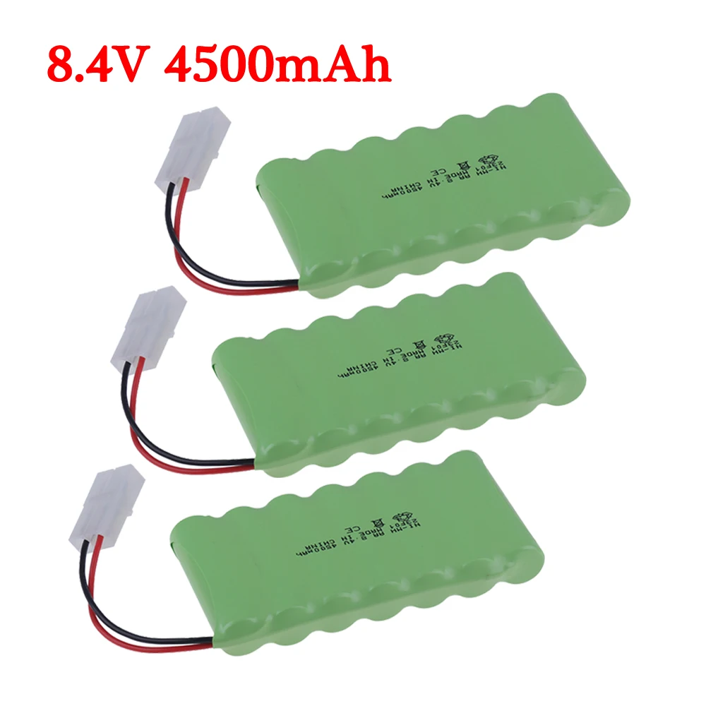 แบตเตอรี่ NiMH 8.4V 4500mAh สำหรับของเล่น RC รถถังรถไฟหุ่นยนต์ RC เรือ NI-MH AA 3000mAh แบตเตอรี่8.4V ปลั๊ก Tamiya 1ถึง5ชิ้น