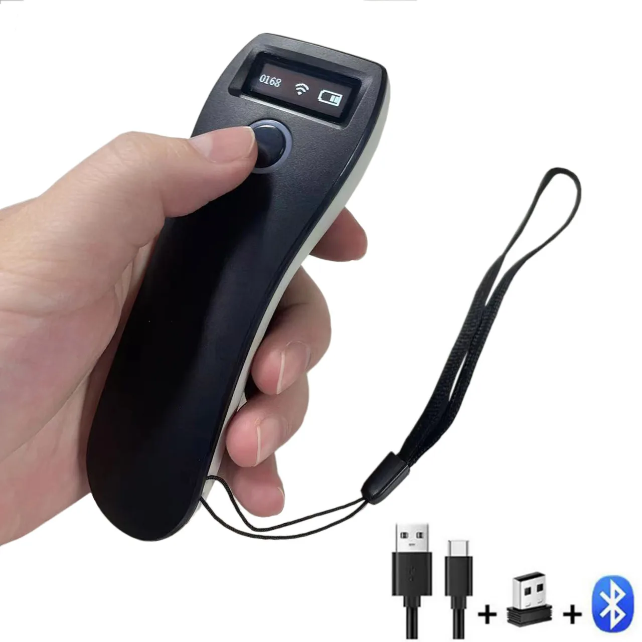 Barcode Scanner W6 Wireless 1D 2D CMOS Scanner USB Bluetooth Mini Pocket QR Reader iOS Android Windows for Mobile Payment