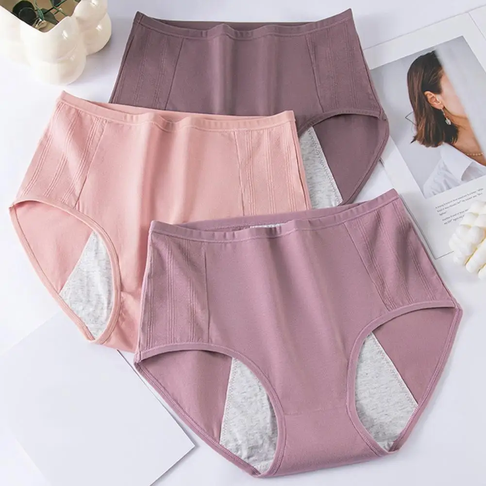 Lady Underpants Women High-waisted High Waist Period Leakproof for Women Plus Size Soft Butt-lifted Underwear Solid Color