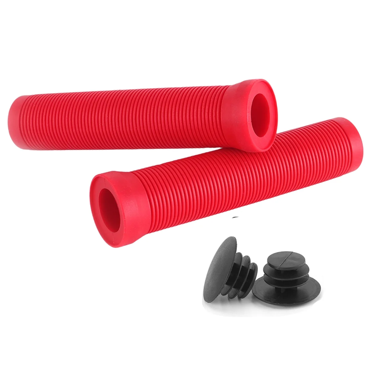 A71P バイクグリップ 22 ミリメートルロード自転車グリップ滑り止め衝撃吸収ハンドルバーグリップバーエンドプラグバイクパーツレッド