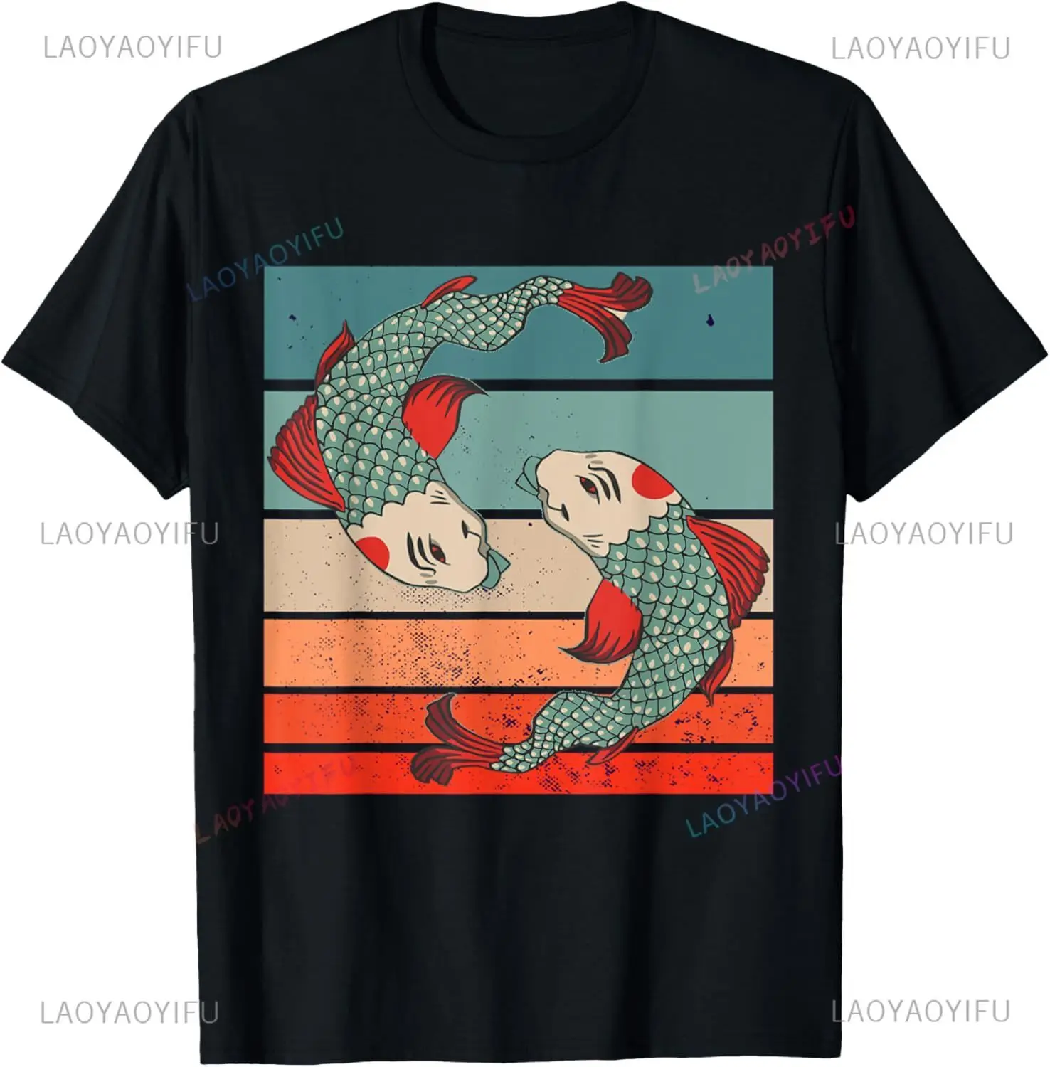 Koi Fish Japanese Koi Carp Nishikigoi Fish Japan Asian Otaku T-Shirt Harajuku Casual Fashion Loose Tshirt Summer Style Man TEE