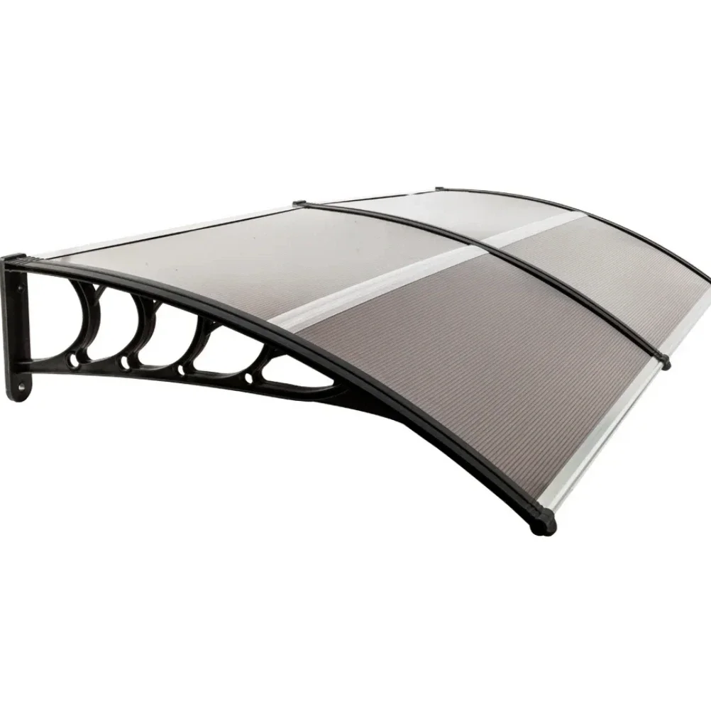 

HT-200 x 100, дождевик для дверей, окна, карниз, коричневая доска и черный держатель