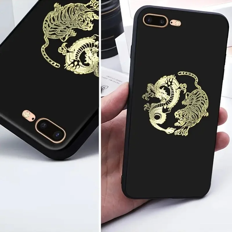 

Dragon and Tiger Personalized Style Phone Stickers - High-Gloss Paper Laptop Stickers, Easy to Peel and Stick, Suitable for DIY Tech Accessories (One-Time Use).