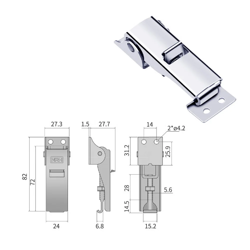 

1pc Adjustable Hook Lock Stainless Steel Alloy Latch For Wooden Box Vintage Jewelry Gift Wine Chest Cabinet Durable