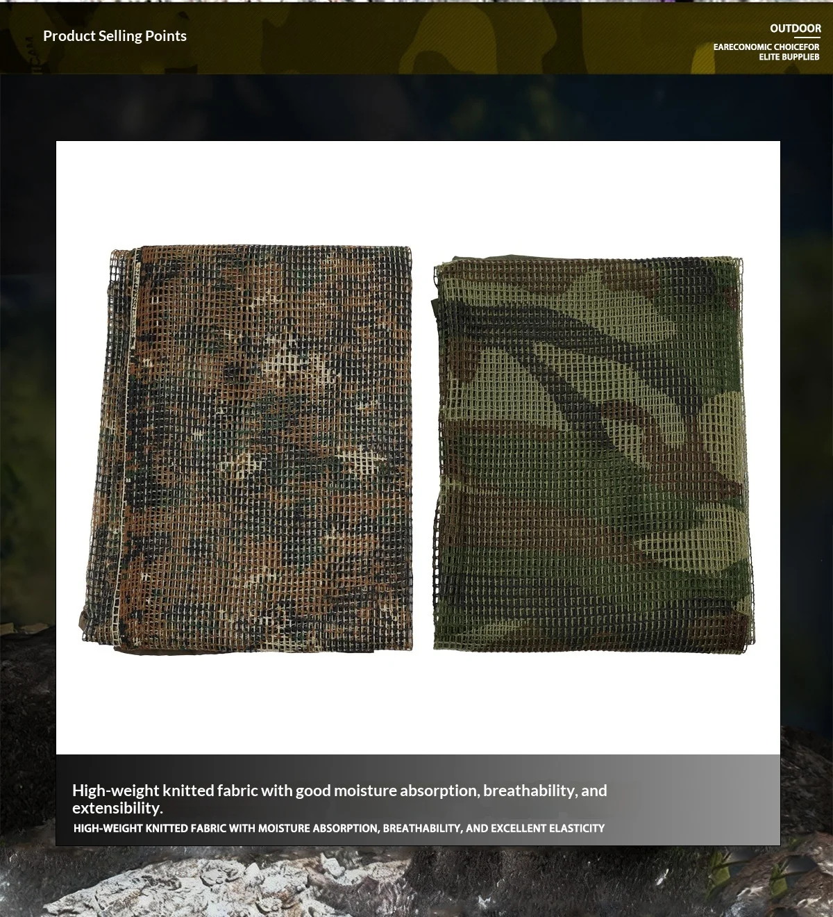 Taktisches Tarnnetz-Schal, Atmungsaktiver Scharfschützenschleier für Jagd, Airsoft, Outdoor-Militärausrüstung – Detail 5