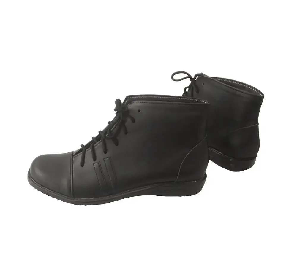 RE Leon S. Kennedy Cosplay Boots - Black Leather Custom Shoes for Adults/Kids