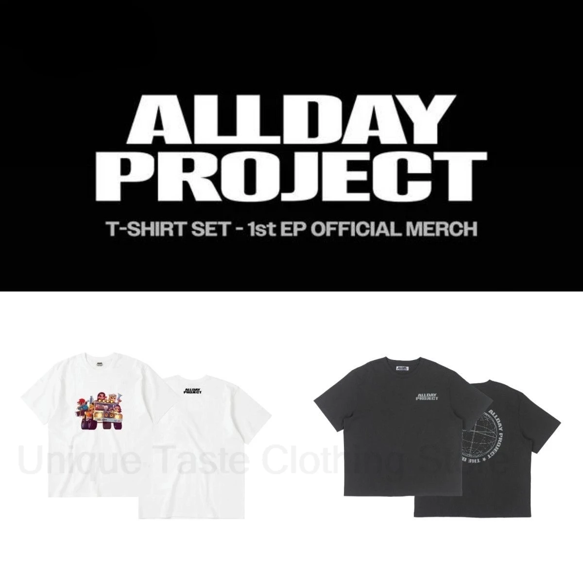 ALLDAY PROJECT T Shirt ADP Cartoon Letter Print T-shirt High Quality Cotton Short Sleeve Tee Tops Kpop Men Women Loose Tshirt