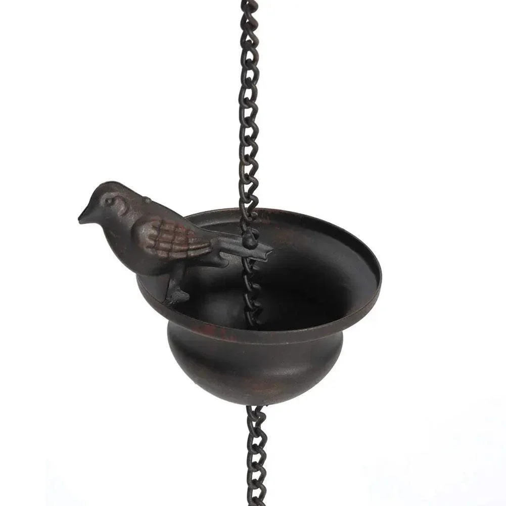 Nuovo pratico balcone catena da pioggia per esterni decorazioni per la casa decorazione per la casa in bronzo catena da pioggia per esterni catena da pioggia per uccelli in ferro