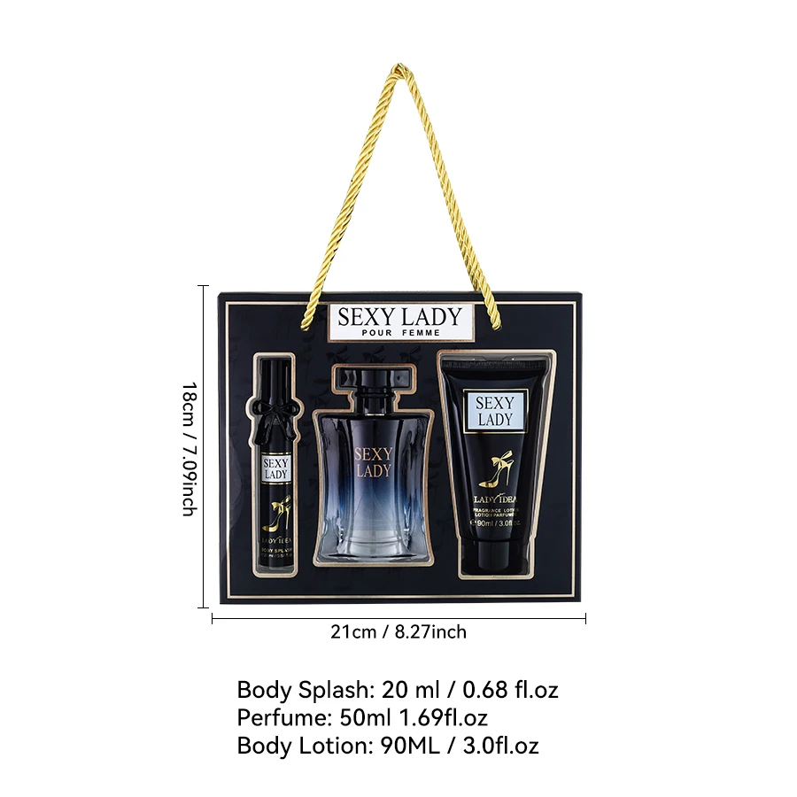 여성용 향수 여행 세트 3종 - 향수, 바디 미스트, 바디 로션 - 신선한 꽃향기 과일향 바닐라 스프레이 그녀를 위한 이상적인 선물