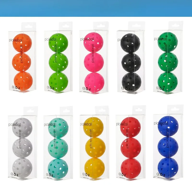 

3pcs 40 Holes Pickleballs 74mm High Visibility & Bounc Pickleball Balls with Clear Plastic Bucket Pickleball Accessories