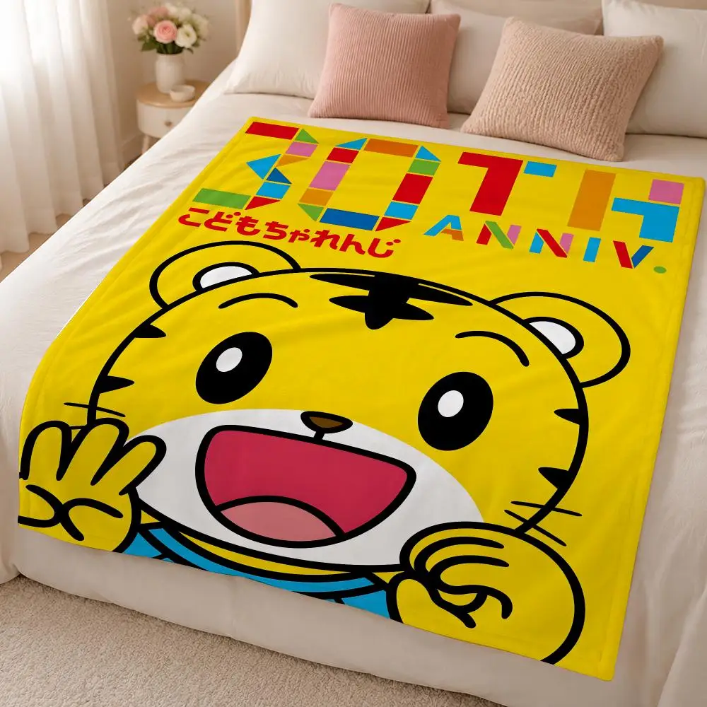 Cartoon S-Shimajiro Japanese Educational Tiger Throw 320g Soft Flannel Fleece Throw Blanket Cover Sofa Bed Dorm Nap Gift
