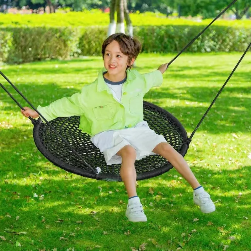 STLF Ropecube Round Swing, 660lbs Heavy Duty Hanging Swing for Kids, Indoor Outdoor Hammock Seat Perfect for Backyard Park Playg