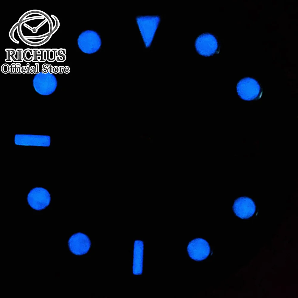 31.5mm watch dial luminous dial Blue Luminous fit NH35 ETA2836 2824 Mingzhu DG2813 3804 Miyota 8215 821A Seagull 1612 movement