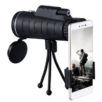 40X60 Zoom Monocular Telescope Scope for Smartphone Camera Camping Hiking Fishing with Compass Phone Clip Tripod