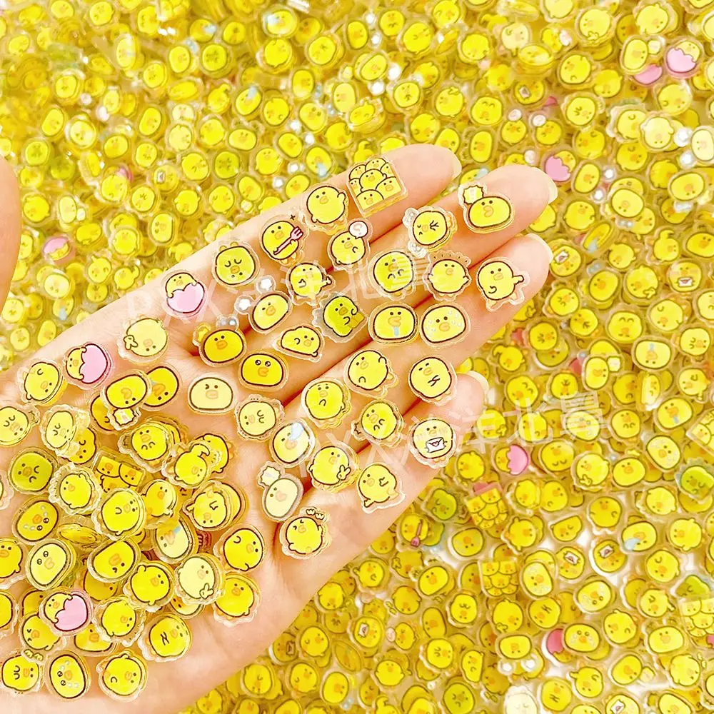 Double-layer 1cm  duck acrylic pieces, creative cute patches DIY hair ties, rings, planners, anime cartoons view 4