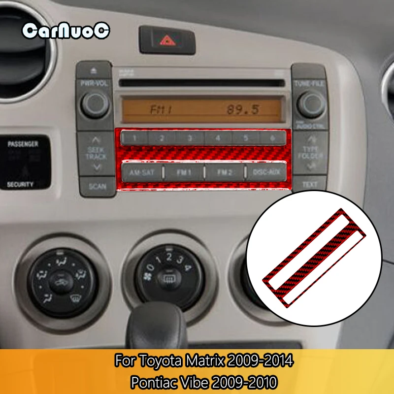 Radio Keyframes Carbon Fiber Interior Red Sticker For Toyota Matrix 2009-2014 Pontiac Vibe 2009-2010 Interior Accessori