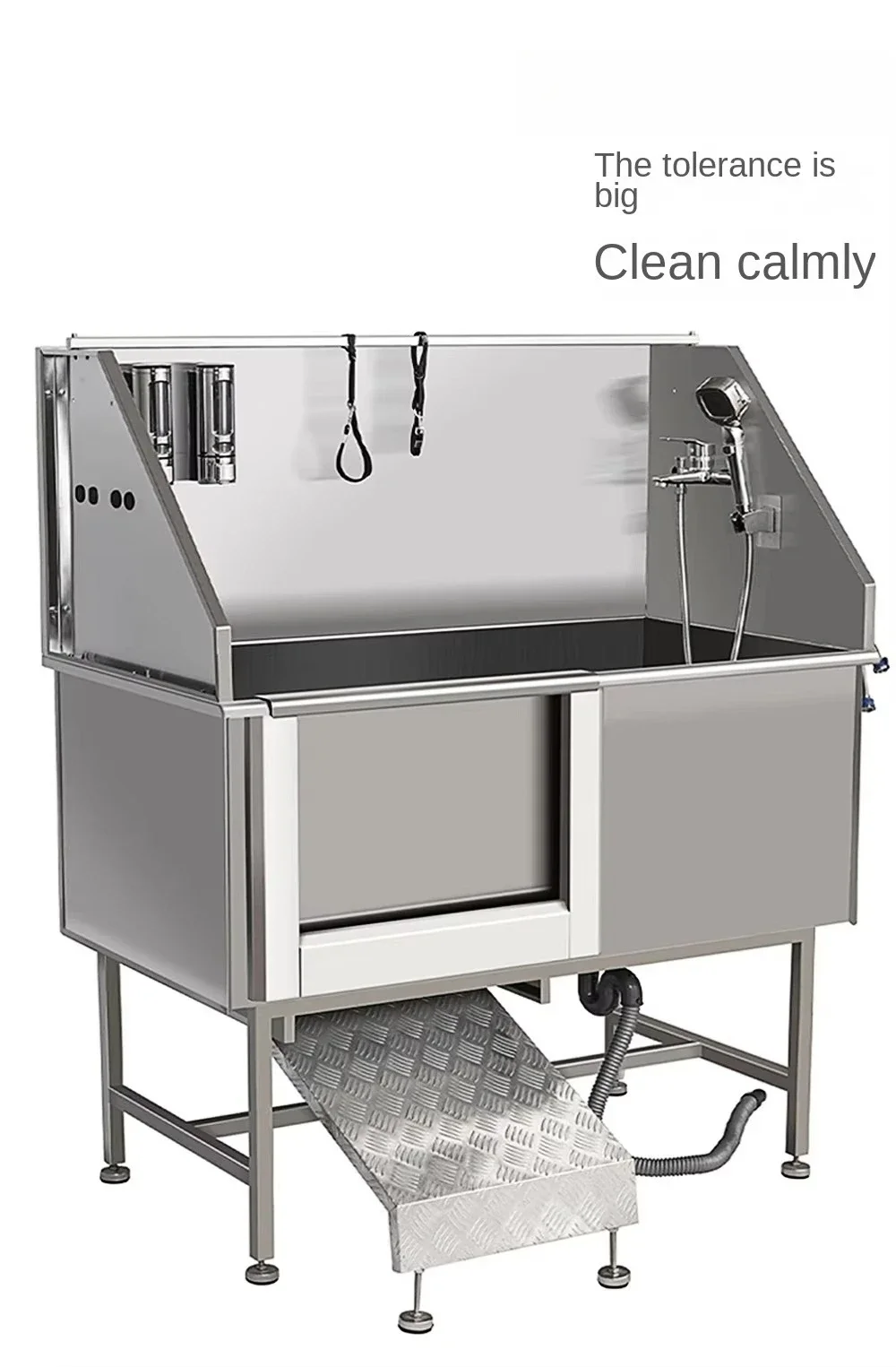Stainless Steel Eco-Friendly Pet Grooming Tub with Ramp Faucet Hose and Dog Pet Circular Grooming Tub