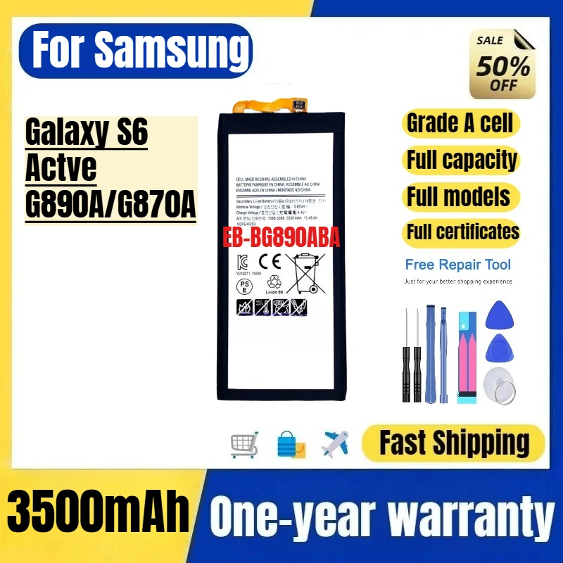 EB-BG890ABA for Samsung Galaxy S6/Actve G890A/G870A Phone Battery High Quality High Capacity Replacement Bateria  with Tools