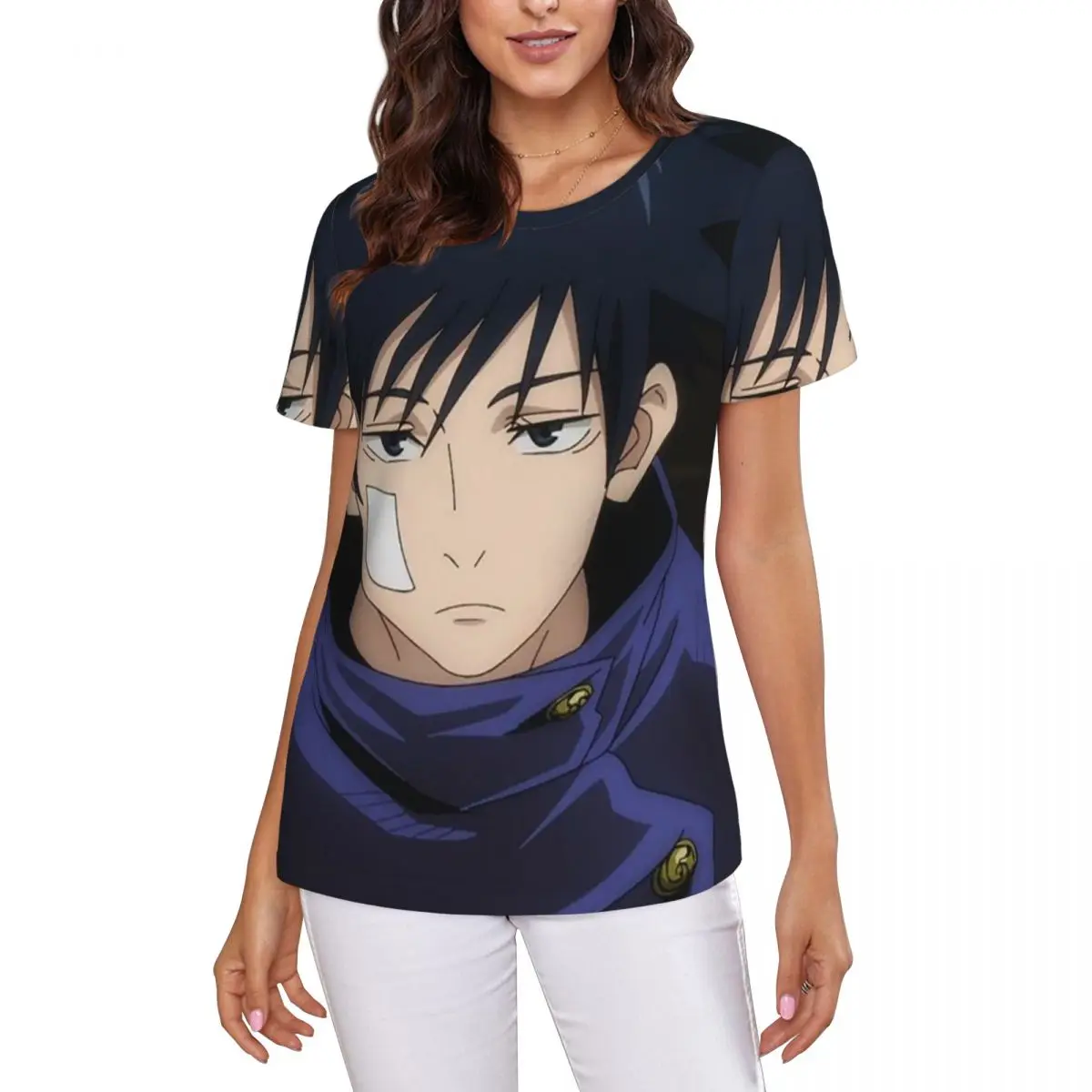 Megumi Besto Friendo Jujutsu Kaisen Sukuna Anime T-Shirt Women Short Sleeve T Shirts Crew Neck Clothes Cotton Summer Tees