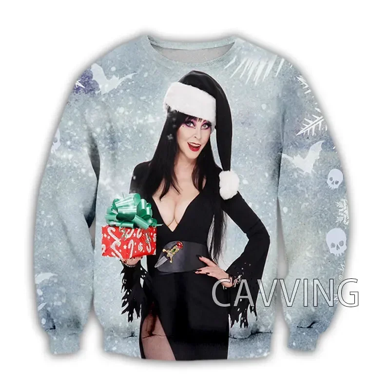 New Fashion Women/Men's 3D Print  E-Elvira Mistress  Crewneck Sweatshirts Harajuku Styles Tops Long Sleeve Sweatshirts   C03