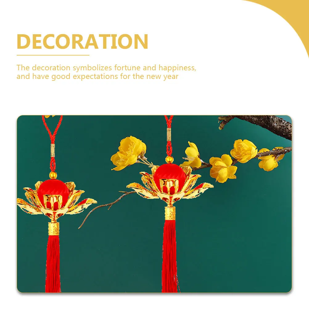 5 قطعة زخرفة معلقة لوتس السنة الصينية الجديدة زينة شرابات حمراء قلادة للمنزل مكتب باب مهرجان لوازم الحفلات #3